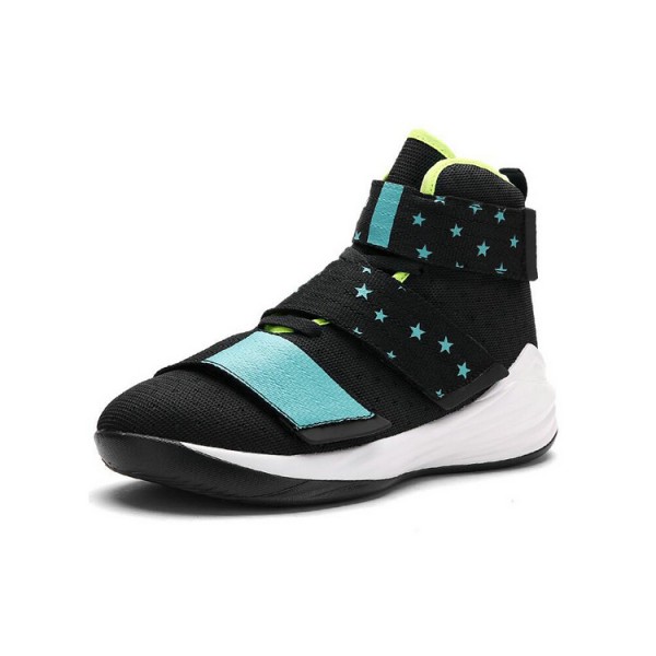 Bright colors durable buckle strap footwear high top sport shoes 