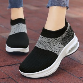 Women Casual Knitted Sports Simplicity Comfortable Running Shoes