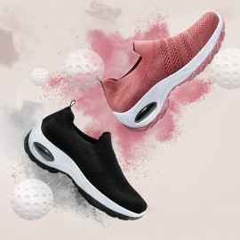 Women Comfortable Mesh Round Toe Walking Casual Non-Slip Running Fashion Sports Shoes