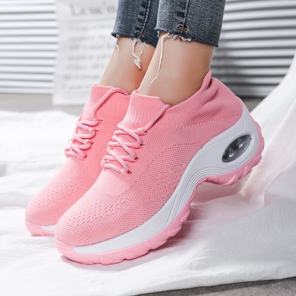 Women Casual Air Cushion Antiskid Mesh Breathable Running Shoes 