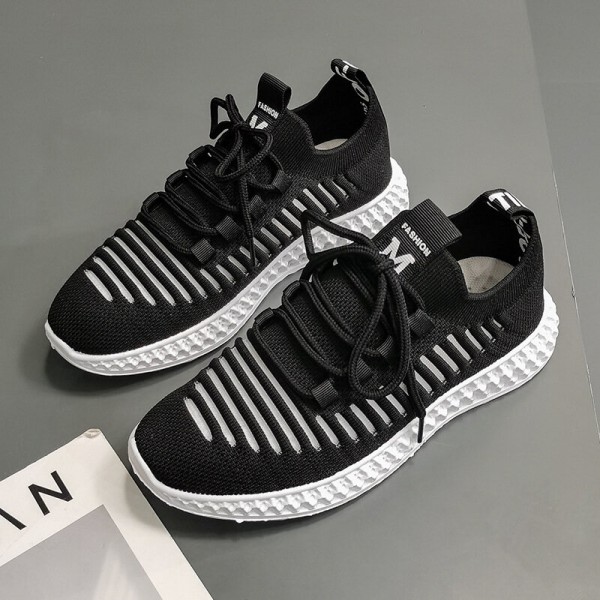 Women Breathable Mesh Lace-Up Running Shoes Casual Solid Color Sneakers 