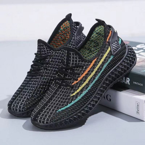 Women Breathable Mesh Rainbow Pattern Running Shoes Casual Sneakers 