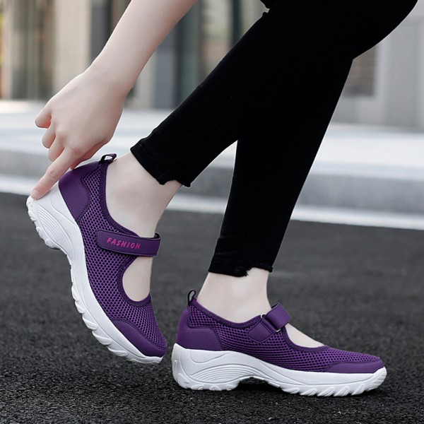 Women Large Size Breathable Mesh Platform Outdoor Sport Shoes 