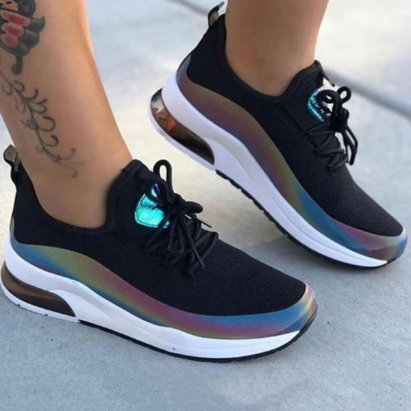 Women Casual Comfy Round Toe Lace Up Platform Outdoor Sneakers 