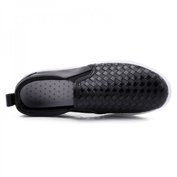 Men Breathable Vintage Weave Soft Bottom Slip On Comfy Casual Court Shoes 