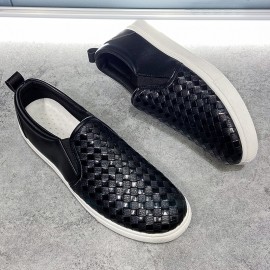 Men Breathable Vintage Weave Soft Bottom Slip On Comfy Casual Court Shoes