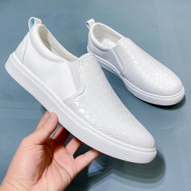 Men Breathable Vintage Weave Soft Bottom Slip On Comfy Casual Court Shoes