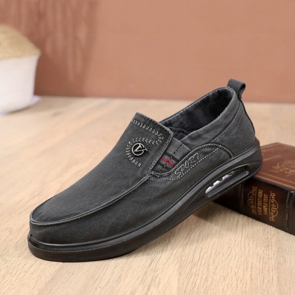 Men Breathable Soft Sole Non Slip Comfy Slip On Old Peking Casual Shoes 