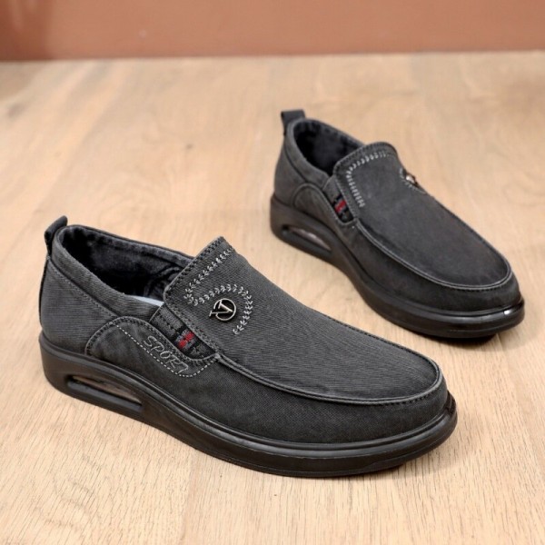 Men Breathable Soft Sole Non Slip Comfy Slip On Old Peking Casual Shoes 