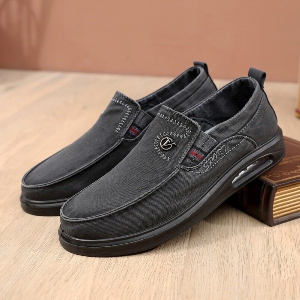 Men Breathable Soft Sole Non Slip Comfy Slip On Old Peking Casual Shoes 