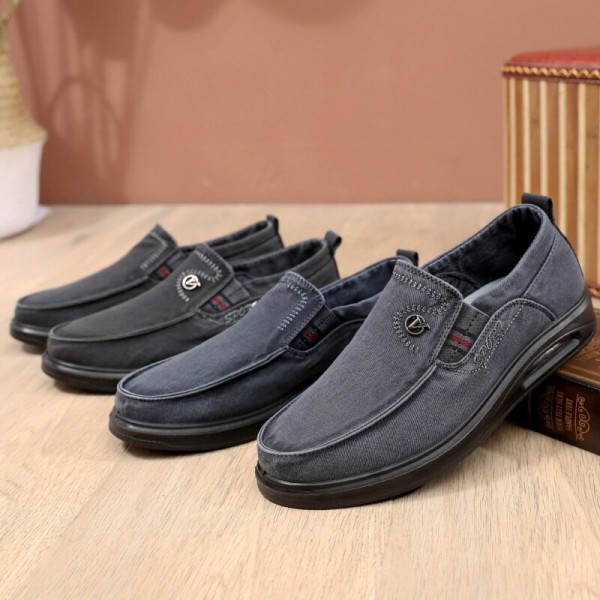 Men Breathable Soft Sole Non Slip Comfy Slip On Old Peking Casual Shoes 