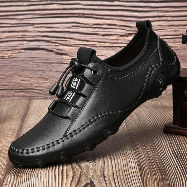 Men Cowhide Breathable Comfy Soft Bottom Hand Stitching Non Slip Outdoor Casual Shoes 